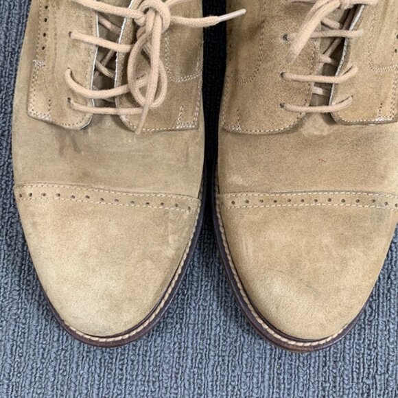 Tosi 35 Thirtyfive Oxford Dress Shoes Mens Size 9.5 Tan Suede Brogue Italy main image 5